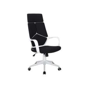 OFFICE CHAIR BLK HIGH-BACK WHITE FRAME OFFICE CHAIR BLK HIGH-BACK WHITE FRAME